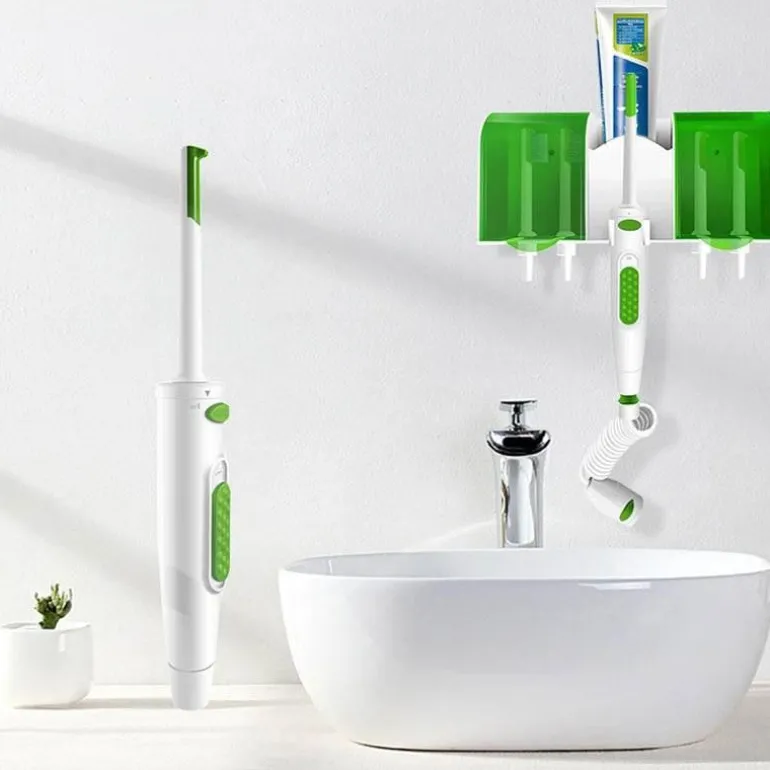 Tragbare 2-in-1-Zahnbürste mit Munddusche – Zahnpflegegerät für unterwegs
