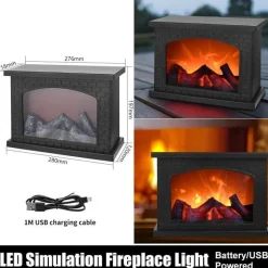 Tragbare Kamin-Nachtlampe – Inferno-Design