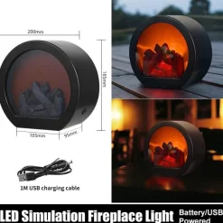 Tragbare Kamin-Nachtlampe – Inferno-Design