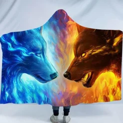 Tragbare Kapuzendecke mit Eis und Feuer in 3D