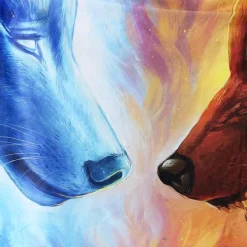 Tragbare Kapuzendecke mit Eis und Feuer in 3D