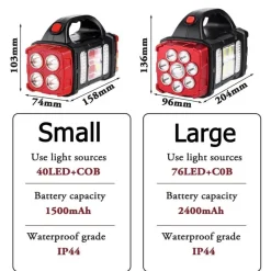 Tragbare Solar-Powerbank mit LED-Taschenlampe – Ladegerät für den Außenbereich