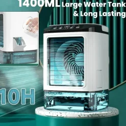 Tragbare Ultraschall-Klimaanlage mit kühlem Nebel – Luftbefeuchter mit Doppelsprühfunktion