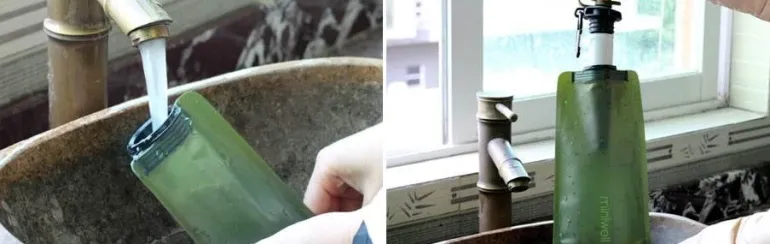 Tragbare Wasserfilterflasche - Camping-Reinigungssystem