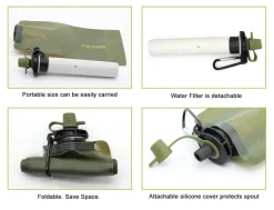 Tragbare Wasserfilterflasche - Camping-Reinigungssystem