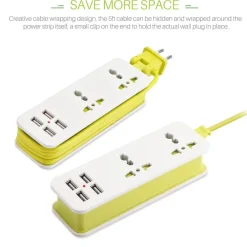 Tragbarer Überspannungsschutz für unterwegs – Kompakte Steckdose mit USB-Anschlüssen