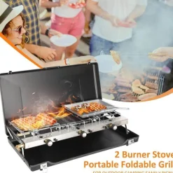 Tragbarer 2-Brenner-Grill – Kompakte Kochlösung für draußen