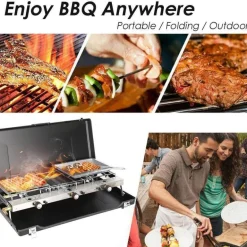 Tragbarer 2-Brenner-Grill – Kompakte Kochlösung für draußen