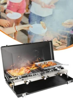 Tragbarer 2-Brenner-Grill – Kompakte Kochlösung für draußen