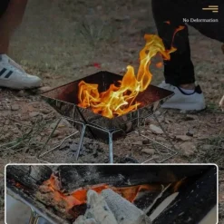 Tragbarer Campinggrill aus Edelstahl – faltbares, abnehmbares Kochwerkzeug