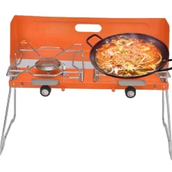 Tragbarer Doppelgasbrenner - Faltbarer Campingkocher