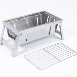 Tragbarer Edelstahlgrill - Faltbarer Campingkocher