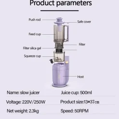 Tragbarer elektrischer Mixer mit Kaltpressung