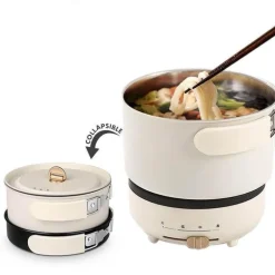 Tragbarer elektrischer Mini-Reisetopf – Klappkocher für Mahlzeiten unterwegs