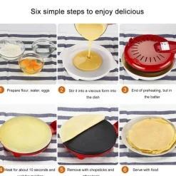 Tragbarer elektrischer Pfannkuchenmacher – Crêpe-Maschine für die Hausmannskost