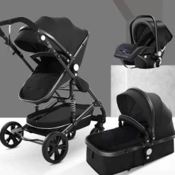 Tragbarer, faltbarer 3-in-1-Kinderwagen – Hochformat-Design mit zwei Richtungen