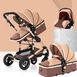 Tragbarer, faltbarer 3-in-1-Kinderwagen – Hochformat-Design mit zwei Richtungen