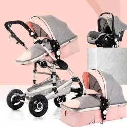 Tragbarer, faltbarer 3-in-1-Kinderwagen – Hochformat-Design mit zwei Richtungen