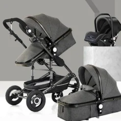 Tragbarer, faltbarer 3-in-1-Kinderwagen – Hochformat-Design mit zwei Richtungen