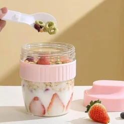 Tragbarer Frühstücksbecher mit Löffel – Vorratsbehälter für Lebensmittel für Studenten und Picknicks
