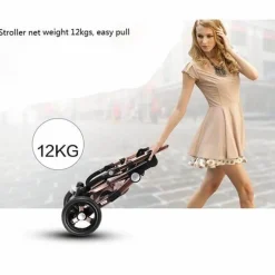 Tragbarer 3-in-1-Kinderwagen – luxuriöser, faltbarer Querwagen