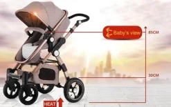 Tragbarer 3-in-1-Kinderwagen – luxuriöser, faltbarer Querwagen