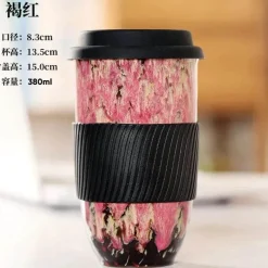 Tragbarer Keramikbecher mit Deckel – Kaffee- und Teetasse für Paare