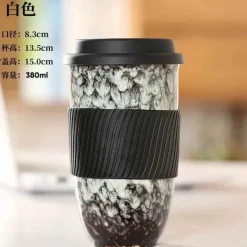 Tragbarer Keramikbecher mit Deckel – Kaffee- und Teetasse für Paare