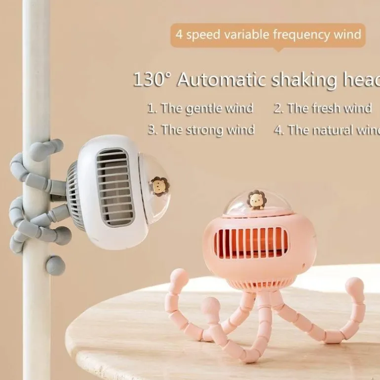 Tragbarer Kinderwagen-Ventilator – flexibles, süßes Design