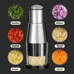 Tragbarer Lebensmittelzerkleinerer – Handgeführter manueller Allesschneider für die schnelle Lebensmittelzubereitung