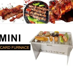 Tragbarer Mini-Klappgrill aus Edelstahl – Kompakter Camping-Grill