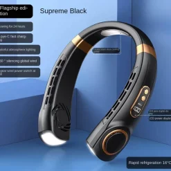 Tragbarer Nackenventilator – Tragbarer Kühlventilator mit Digitalanzeige