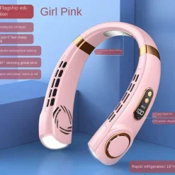 Tragbarer Nackenventilator – Tragbarer Kühlventilator mit Digitalanzeige