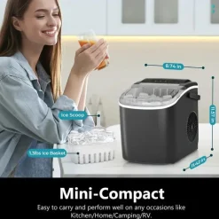 Tragbarer Nugget-Eisbereiter – 26–34 Pfund/Tag, weiches Kaueis