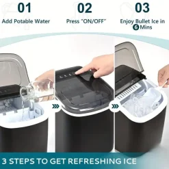 Tragbarer Nugget-Eisbereiter – 26–34 Pfund/Tag, weiches Kaueis