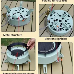Tragbarer Outdoor-Kocher - Runder Wärmekocher für Camping