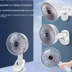 Tragbarer, per USB aufladbarer Clip-On-Ventilator – kompakte persönliche Kühllösung