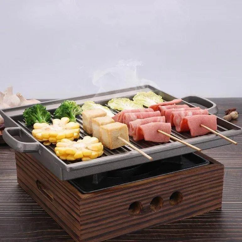 Tragbarer rauchfreier BBQ-Grill – Antihaft-Grill im japanischen Stil