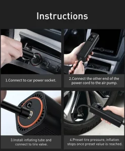 Tragbarer Reifenfüller – Luftpumpe für Auto und Fahrrad