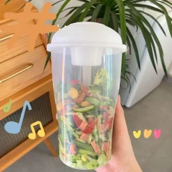 Tragbarer Salatbecher – Mini-Salatbehälter mit Gabel
