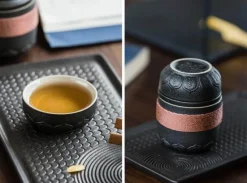 Tragbarer Teebecher aus Keramik – Chinesischer Kung-Fu-Reisebecher