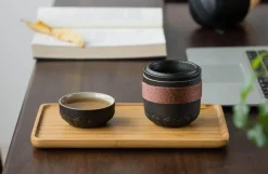 Tragbarer Teebecher aus Keramik – Chinesischer Kung-Fu-Reisebecher