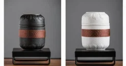 Tragbarer Teebecher aus Keramik – Chinesischer Kung-Fu-Reisebecher