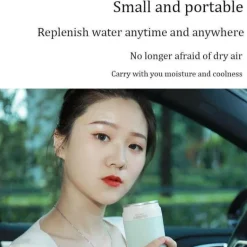 Tragbarer Ultraschall-Luftbefeuchter mit Minilampe