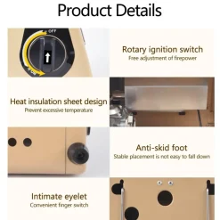 Tragbarer, verstellbarer Campingkocher – Kompakter Außenheizer