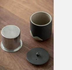 Tragbares Bergteekanne-Set – Reise-Keramikteekanne mit 3 Tassen