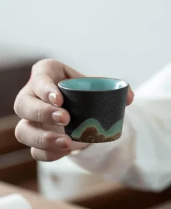 Tragbares Bergteekanne-Set – Reise-Keramikteekanne mit 3 Tassen