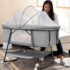 Tragbares, faltbares Babybett mit Moskitonetz – Reisebett für Kleinkinder