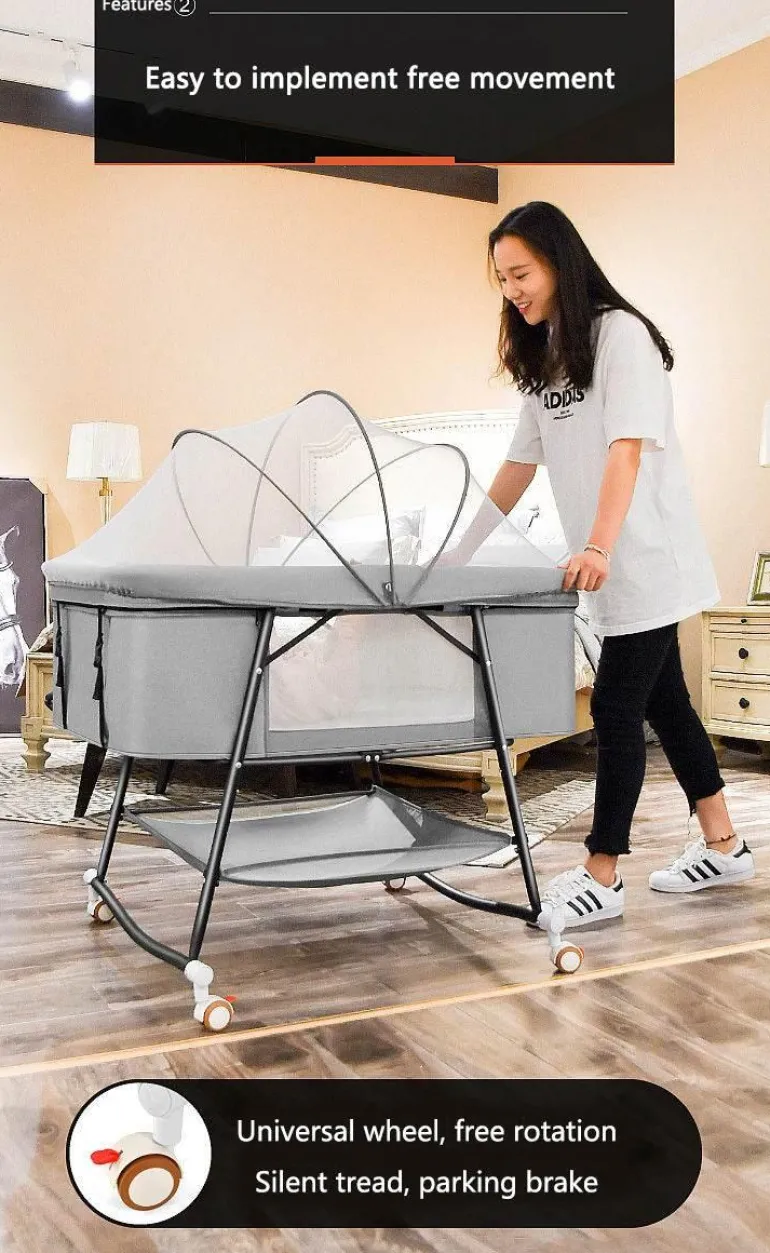Tragbares, faltbares Babybett mit Moskitonetz – Reisebett für Kleinkinder