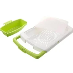 Tragbares Gemüseschneidebrett mit Abtropffläche